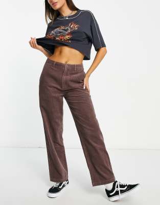 Santa Cruz nolan slouch cord trousers in dust brown | ASOS