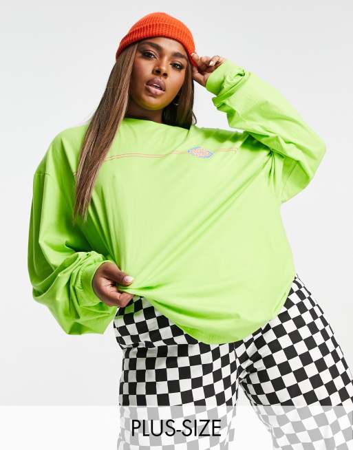 Santa Cruz - Obscure dot - T-shirt a maniche lunghe verde acceso