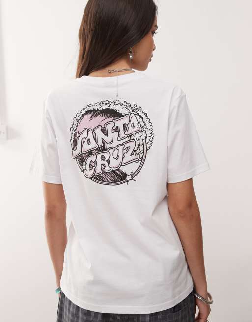 Santa Cruz – Offshore – Biały T-shirt z nadrukiem z przodu i z tyłu