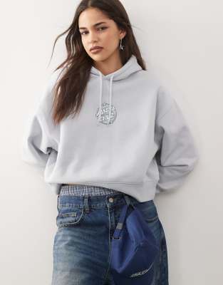 Santa Cruz - Offshore Dot - Cropped-Kapuzenpullover in Hellblau