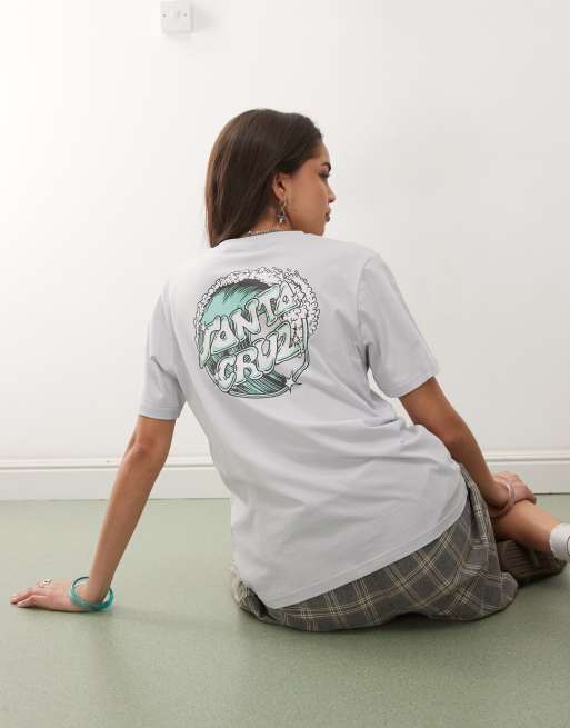 Santa Cruz – Offshore – Jasnoniebieski T-shirt z nadrukiem z przodu i z tyłu