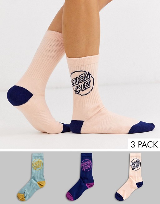 Santa Cruz Opus Dot 3-pack sock in multi