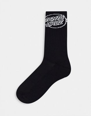 Santa Cruz – Opus Dot – Socken in Schwarz mit Kreis-Logo-Weiß