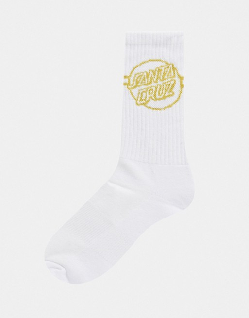 Santa Cruz Opus Dot Stripe sock in white