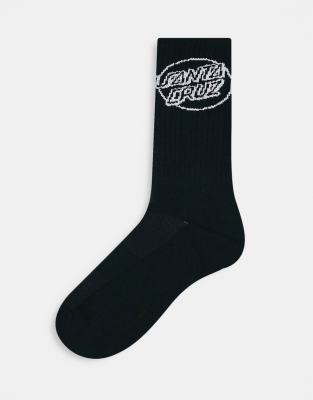 Santa Cruz opus dot stripe unisex socks in black