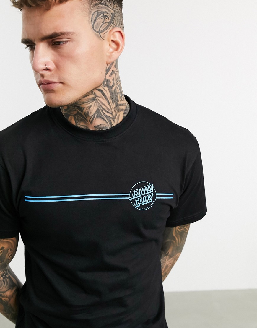 Santa Cruz – Opus Dot – Svart t-shirt med ränder
