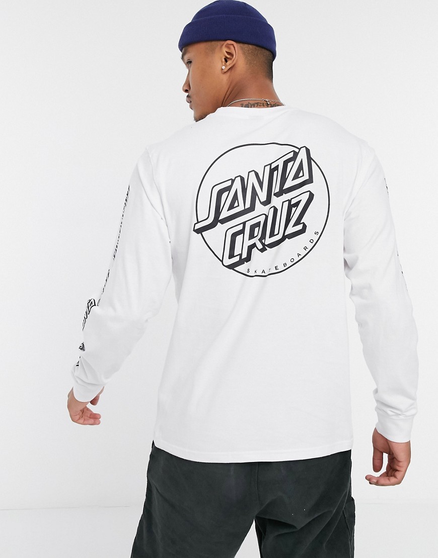 Santa Cruz – Opus Dot – Vit, långärmad t-shirt