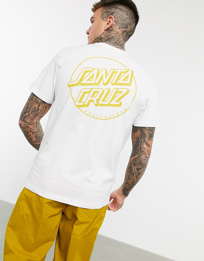 Santa Cruz – Opus Dot – Vit t-shirt med ränder