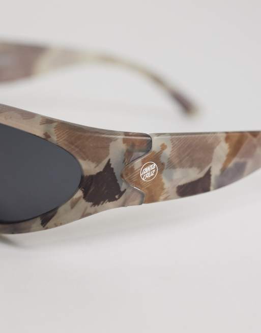 Santa Cruz Opus wrap round sunglasses in black camo, 2 of 3