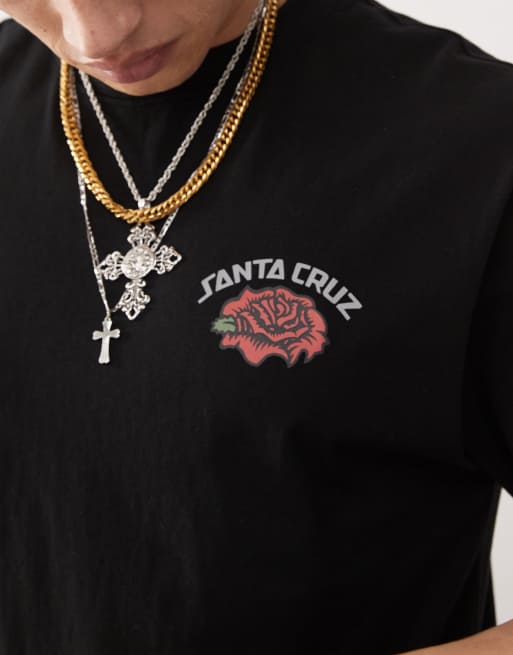 Santa Cruz oversized back print t-shirt in black, 4 of 4