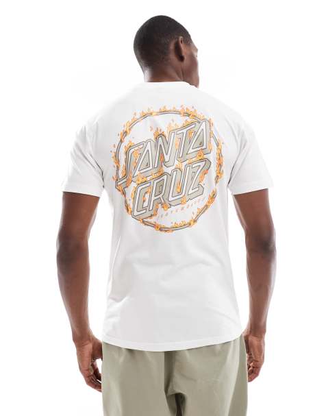 Santa Cruz oversized flame logo with back print in white - view 1