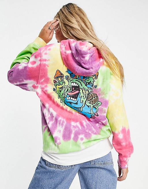 Hoodies & Sweatshirts Santa Cruz oversized hoodie in psychedelic tie-dye with graphics 