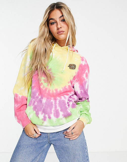 Hoodies & Sweatshirts Santa Cruz oversized hoodie in psychedelic tie-dye with graphics 