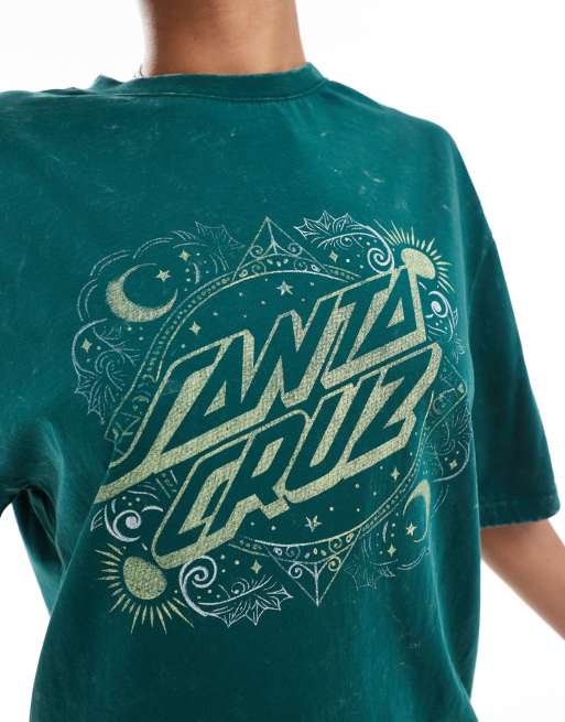 Santa Cruz oversized ornate logo dot t-shirt in green, 4 of 4