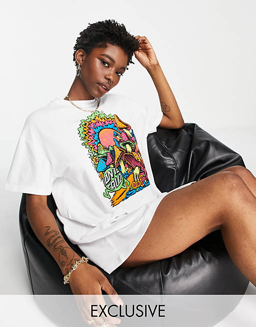 Santa Cruz oversized t-shirt dress with psychedelic front graphic
