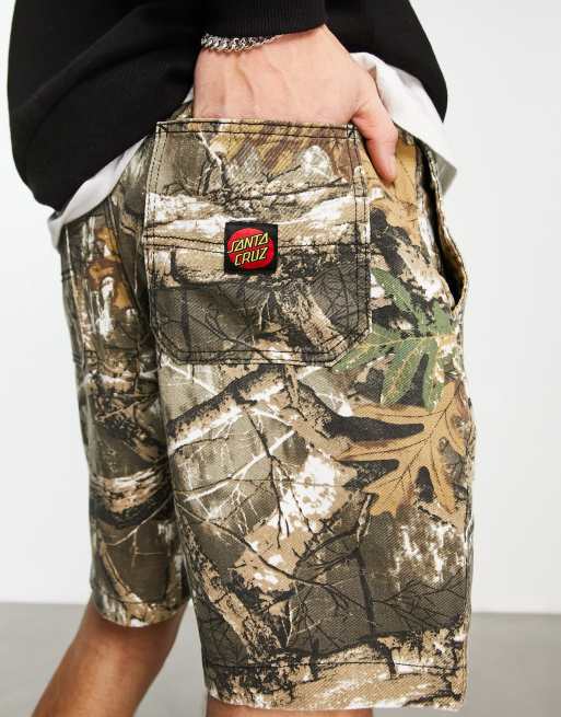 Santa Cruz painter shorts with all over realtree camo print