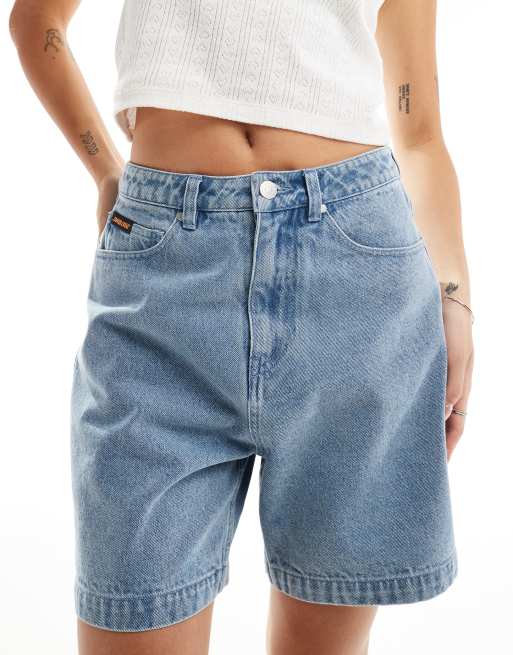 Santa Cruz - Pantaloncini di jeans vestibilità boyfriend lavaggio blu vintage