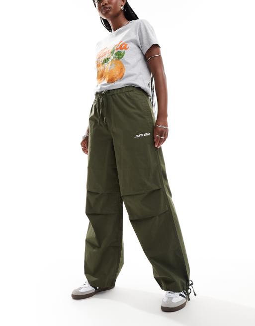 Santa Cruz - Pantaloni cargo stile paracadutista verdi, 3 di 5