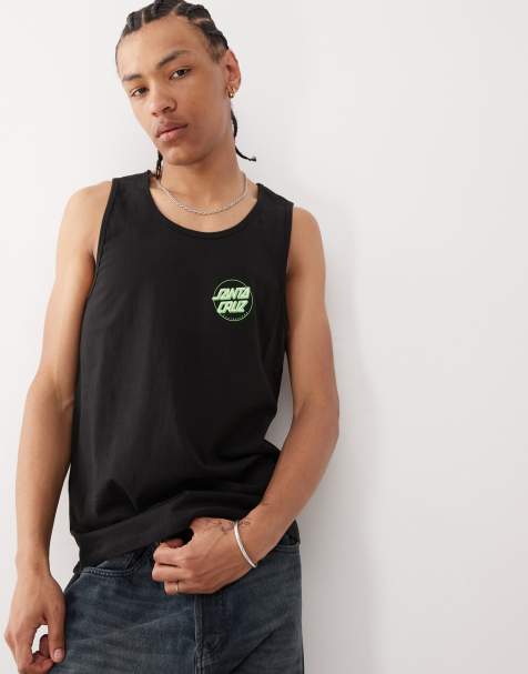 Santa Cruz Partial Dot graphic logo singlet with back print in black - view 1