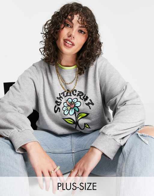 Santa Cruz Plus Delfino flower motif crew neck sweatshirt in