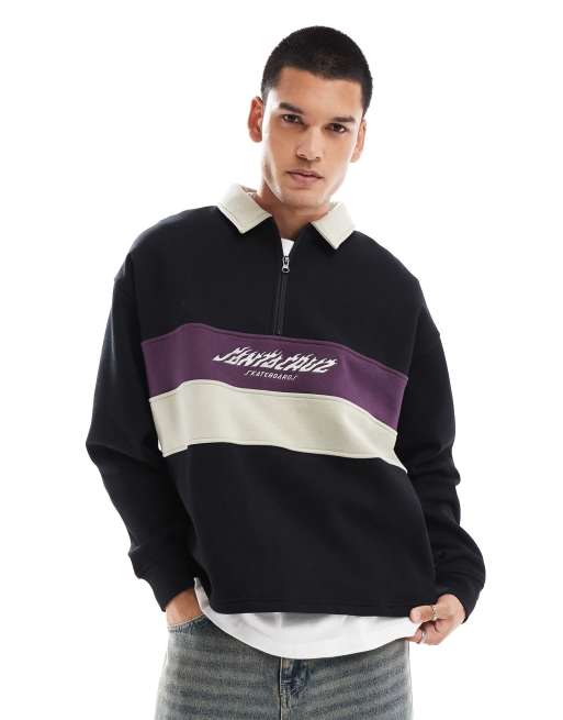 Santa Cruz - Polo nera con logo