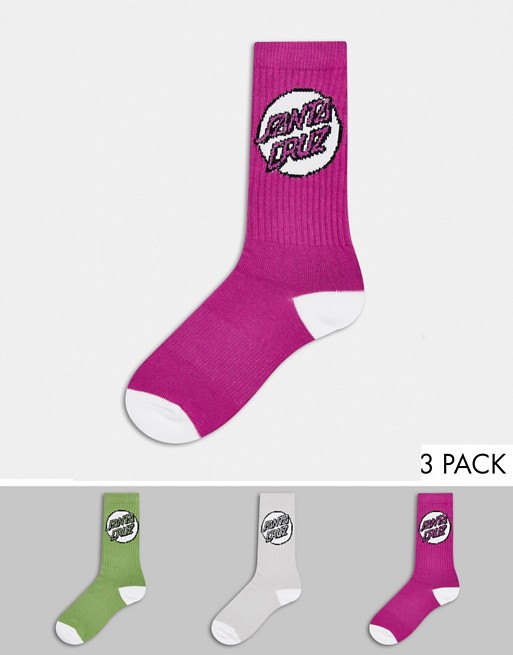 Santa Cruz Pop Dot 3-pack sock in multi