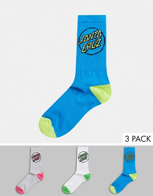 Santa Cruz Pop Dot 3-pack socks in multi
