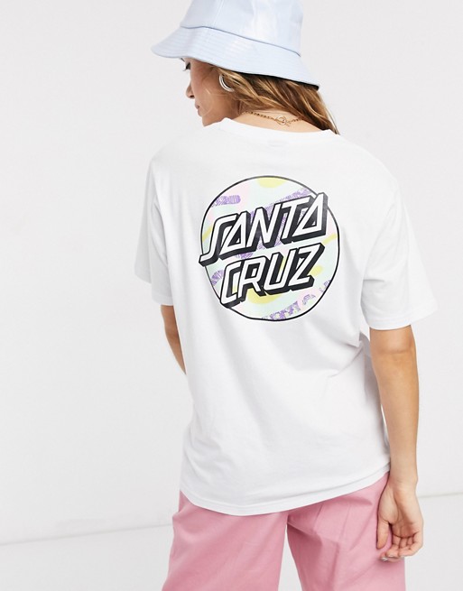 Santa Cruz Primary Dot t-shirt with back print in white