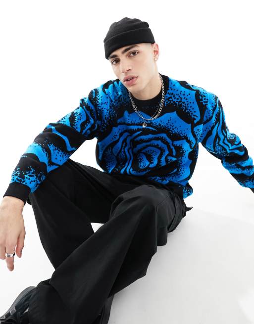 Santa Cruz - Pull en jacquard à motif roses - Multicolore