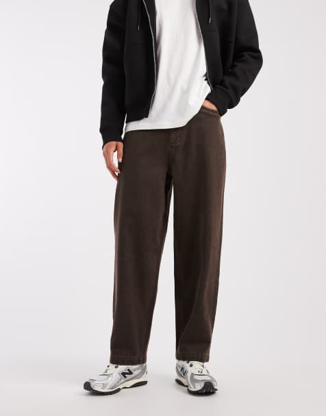 Santa Cruz railroad loose fit canvas trousers in coffee brown - view 1