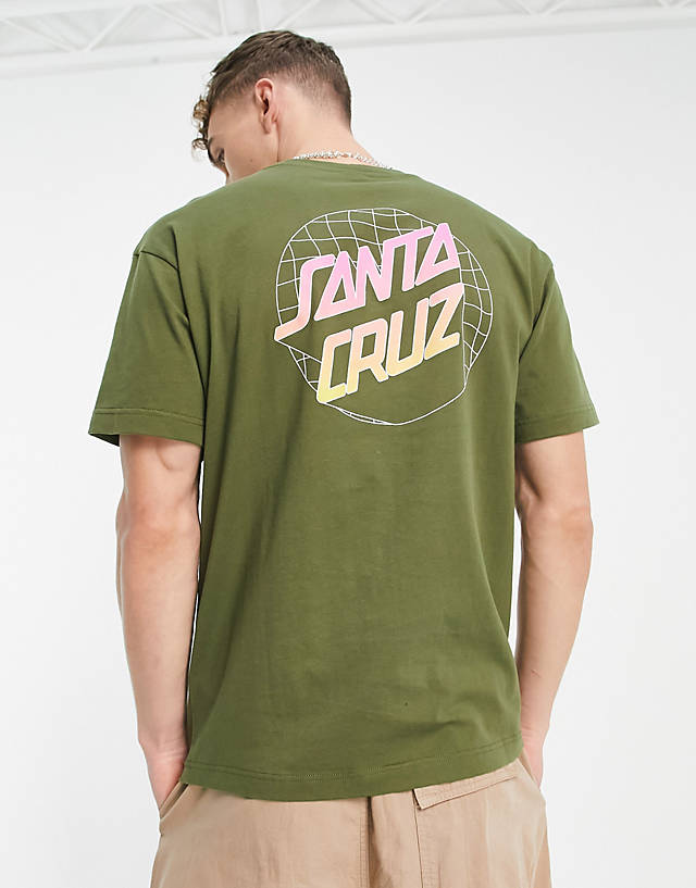 Santa Cruz - realm dot unisex t-shirt in khaki with chest and back print