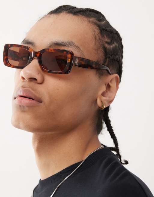 Santa Cruz rectangle frame sunglasses in brown tortoise shell, 3 of 3