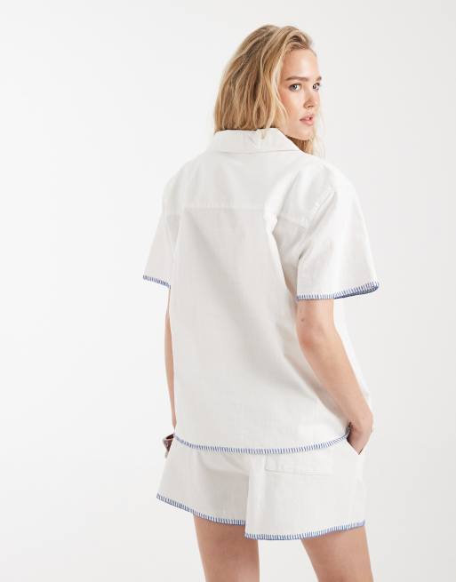 Santa Cruz - Reef - Chemise d'ensemble à manches courtes et col à revers - Blanc, 4 de 4