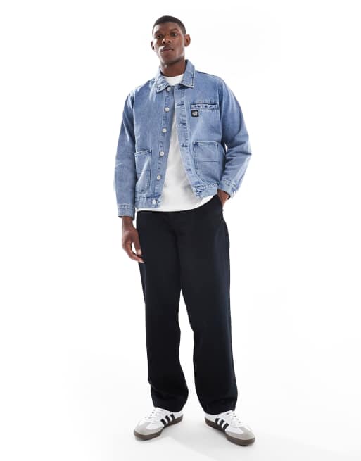 Santa Cruz regular fit button through denim jacket in vintage wash blue, 2 of 5