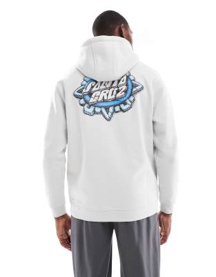 Santa Cruz Santa Cruz regular fit graphic logo hoodie with back print in light grey