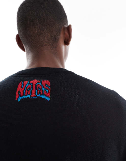 Santa Cruz regular fit knitted graphic jumper in black, 3 of 5