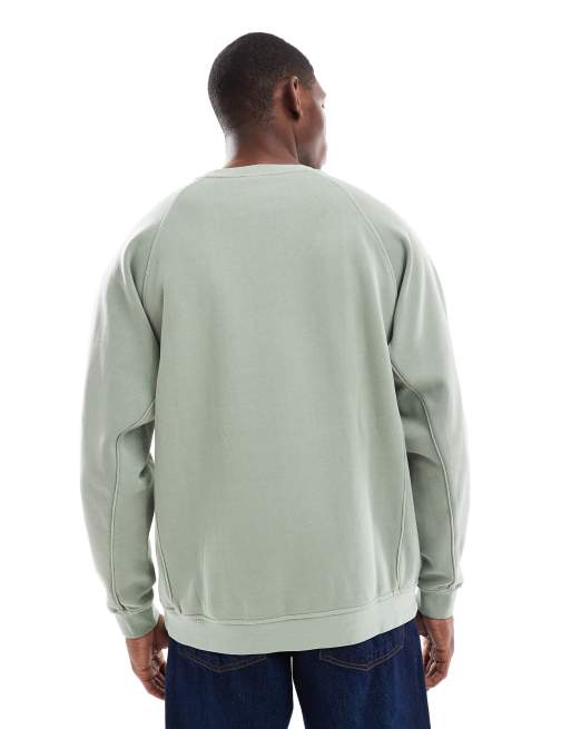 Santa Cruz - Regular-fit sweatshirt met pigment dyed logo in groen, 4 van 5