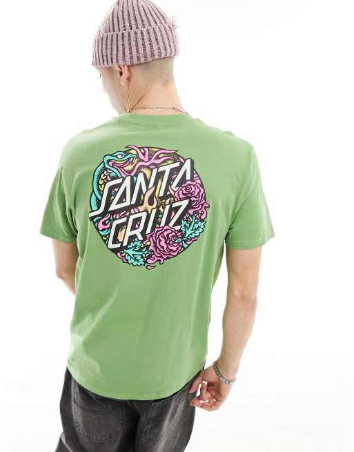 Santa Cruz rose back graphic t shirt in green ASOS