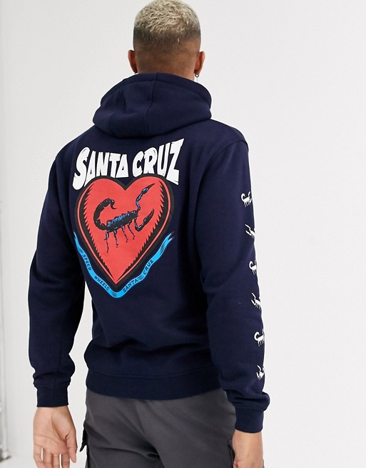 Santa Cruz Sacred Heart hoodie in dark navy