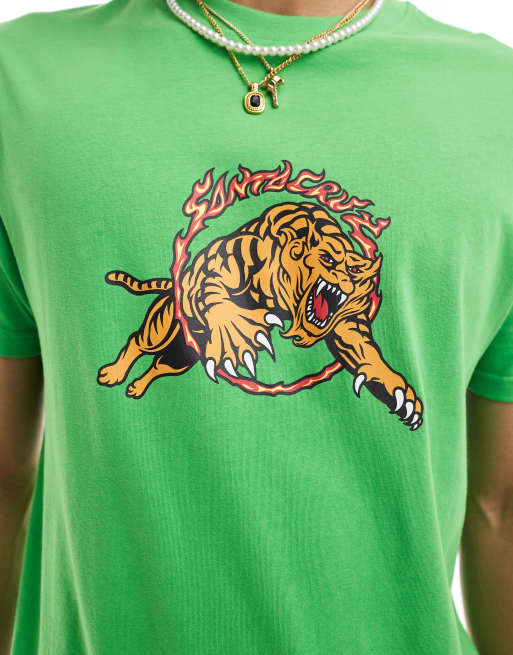 Santa Cruz Salba T-shirt à imprimé tigre Vert ASOS