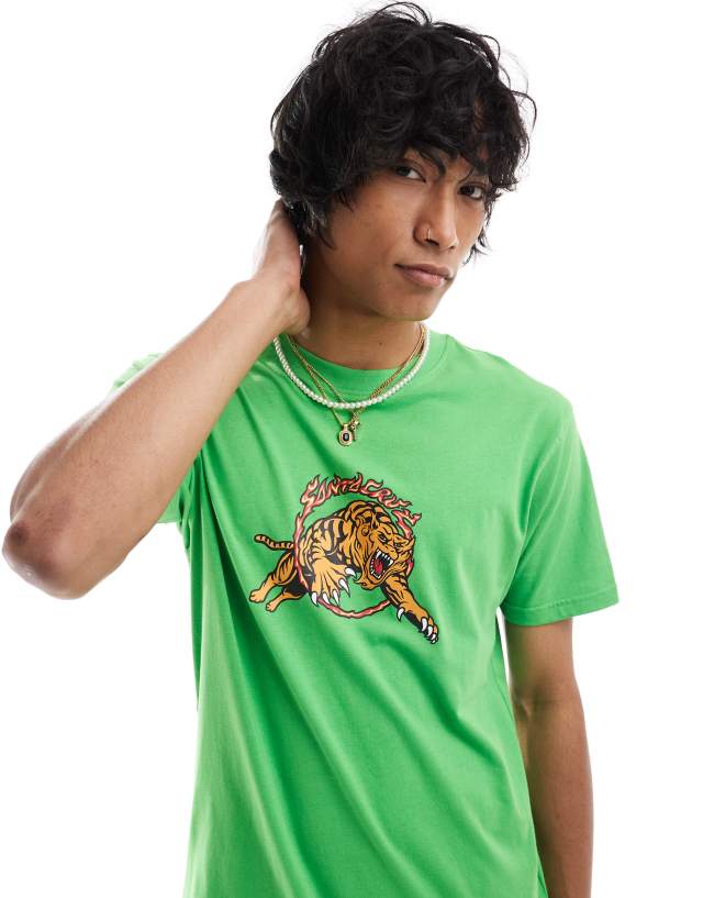 Santa Cruz - salba tiger print t-shirt in green