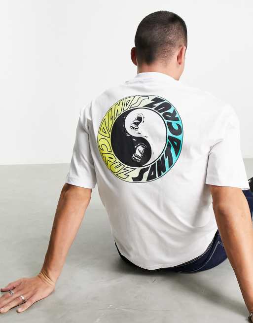 Santa Cruz Scream Ying Yang Backprint T Shirt In White White Asos