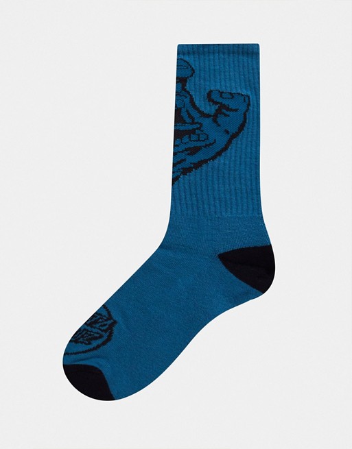 Santa Cruz Screaming Hand Mono sock in blue