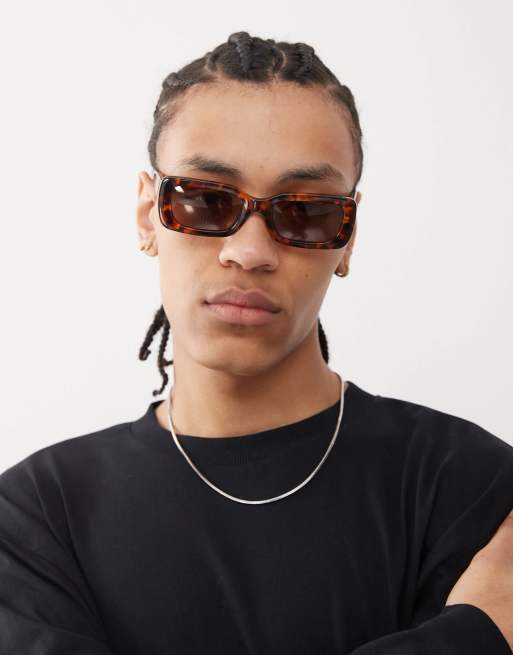 Santa Cruz Screaming rectangle sunglasses in tortoiseshell brown
