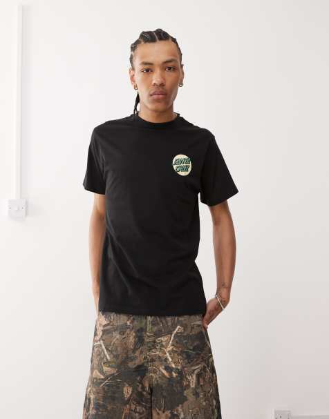 Santa Cruz Screaming Rose graphic logo t-shirt with back print in black - view 1