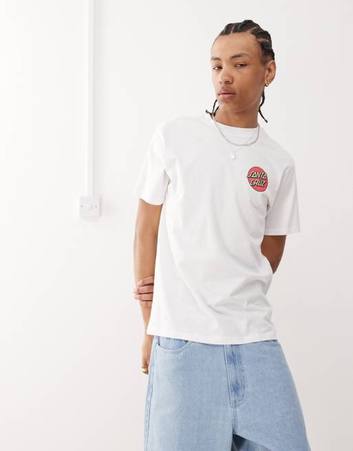 Santa Cruz - Screaming Rose - Hvid T-shirt med grafisk logoprint på ryggen