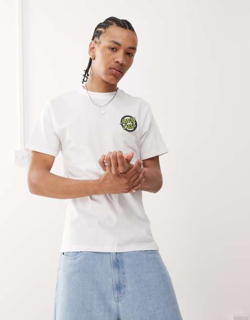 Santa Cruz Screaming Target graphic logo t-shirt with back print in white, 3 of 4