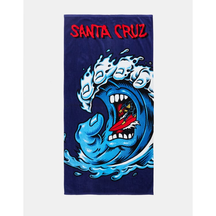 Santa Cruz screaming wave beach towel in blue | ASOS