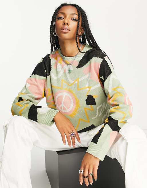 Santa Cruz scribble knit jumper in multi