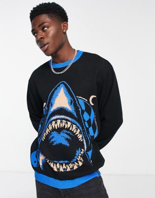 Santa Cruz Shark Trip knitted jumper in black - ASOS Price Checker